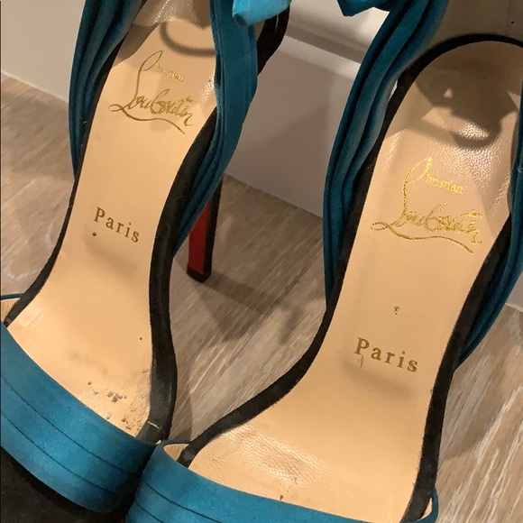Turquoise Christian Loubotin Size 37. Worn Once - Picture 5 of 9